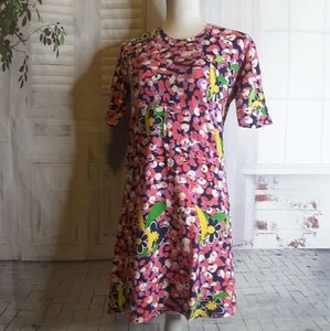 Simply Southern purple blue floral short sleeve tee shirt dress size XS